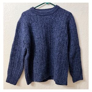 LL Bean Lambs Lambs Wool Navy Crewneck Sweater - Women